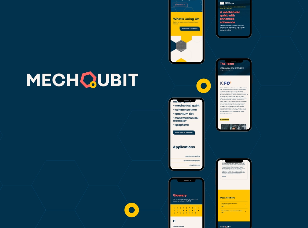 MECHQUBIT website in smartphone mockups